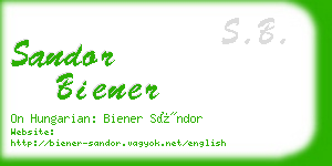 sandor biener business card